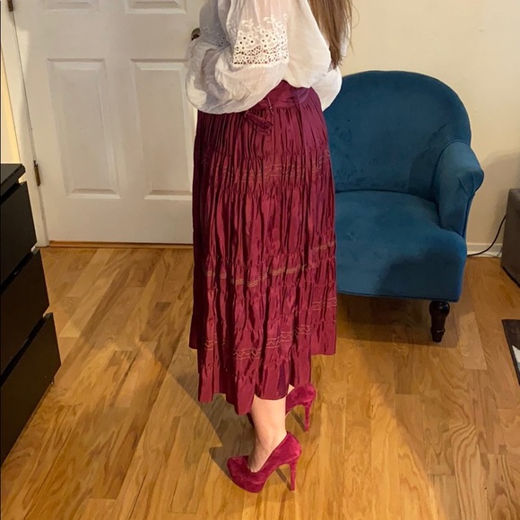 Ideology Budapest boho 100% silk skirt size 10 - Picture 5 of 12